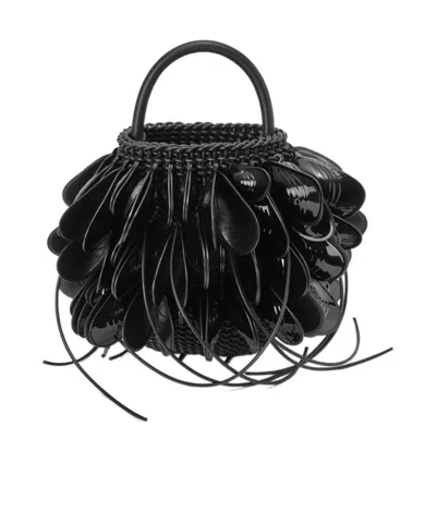 Loewe Shell Bucket In Woven Calfskin In Purple