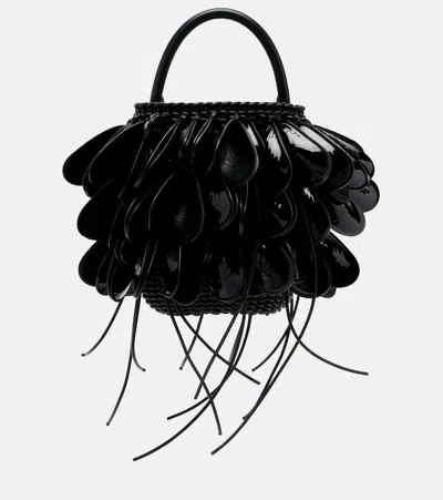 Loewe Shell Small Leather Bucket Bag In Black
