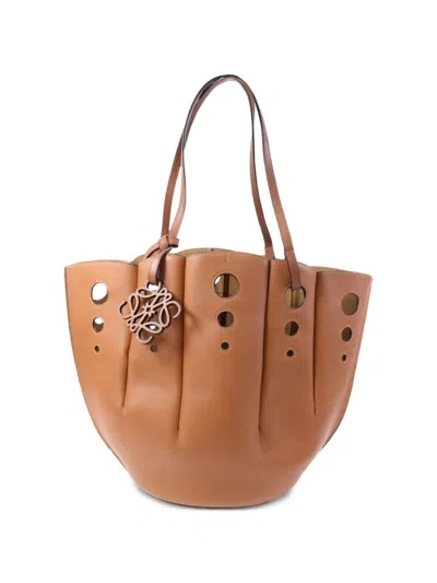 Pre-owned Loewe Shell Tote Bag In Brown