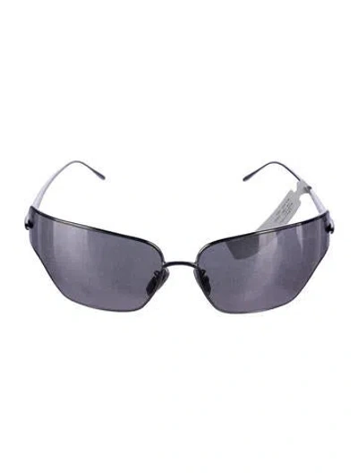 Pre-owned Loewe Shield Mirrored Sunglasses W/ Tags In Silver