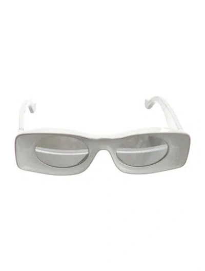 Pre-owned Loewe Shield Mirrored Sunglasses In White