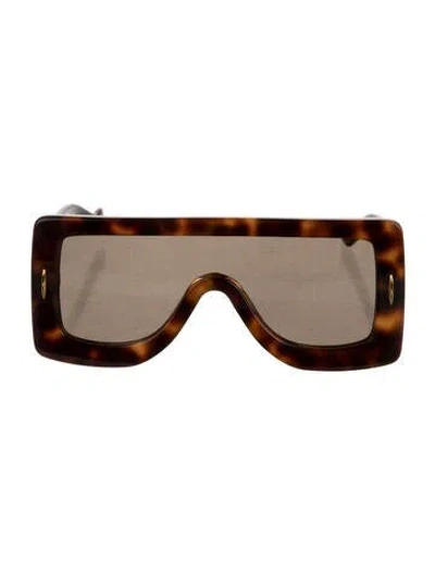Pre-owned Loewe Shield Tinted Sunglasses In Brown