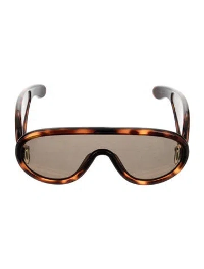 Pre-owned Loewe Shield Tinted Sunglasses In Brown