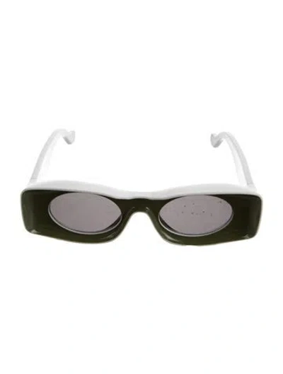 Pre-owned Loewe Shield Tinted Sunglasses In Green
