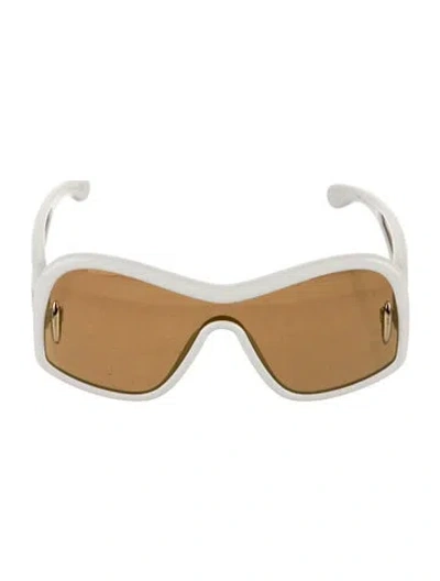Pre-owned Loewe Shield Tinted Sunglasses W/ Tags In White