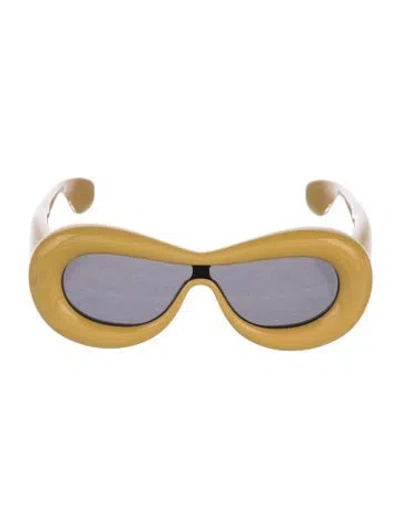Pre-owned Loewe Shield Tinted Sunglasses In Yellow