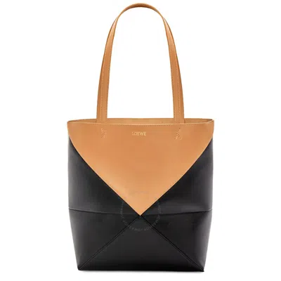 Loewe Mini Desert Tones Geometric Leather Tote In Orange