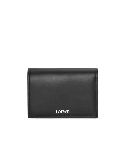 Loewe Shiny Napa Calfskin Folding Wallet In Black