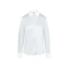 Loewe Silk Shirt With Pointed Collar And Long Sleeves In Blue
