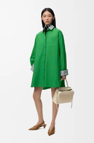 Loewe Shirt Dress In Cotton Size: 42 For Woman In Gray