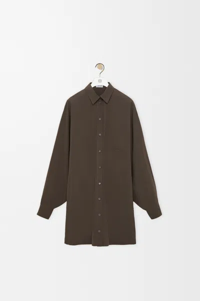 Loewe Shirt Dress In Cotton Size:32 For Woman In Brown