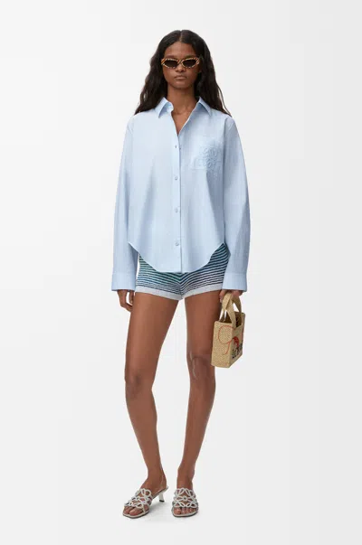 Loewe Shirt In Cotton Blend Size: 42 For Woman In Blue