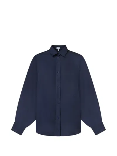 Loewe Balloon Embroidered-logo Shirt In Blue