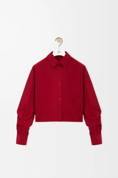Loewe Cotton Poplin Boxy Button-down Shirt In Red