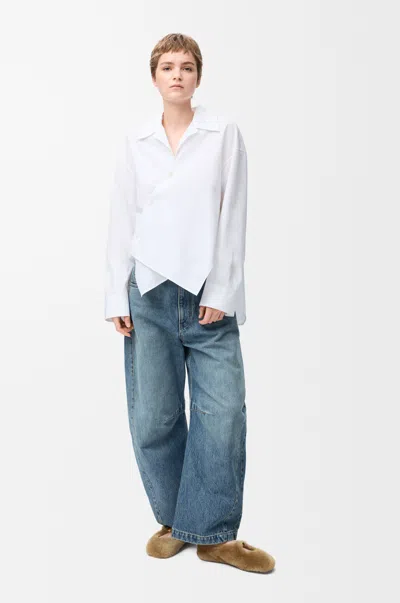 Loewe Asymmetrical Cotton Shirt In White