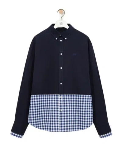 Loewe Shirt In Cotton Twill And Poplin In Blue