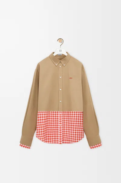 Loewe Shirt In Cotton Twill And Poplin In Brown