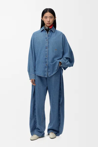 Loewe Double L Denim Shirt In Blue