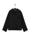 Loewe Mens Brand-embroidery Patch-pocket Long-sleeve Cotton Shirt Black In Black