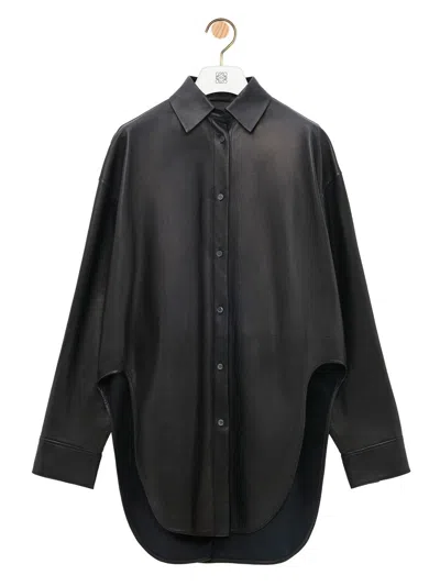 Loewe Shirt In Nappa Lambskin In Black