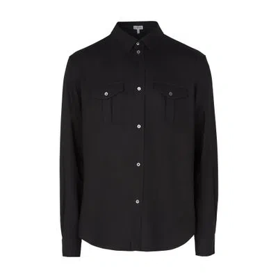 Loewe Shirt In Stretch Viscose In Black