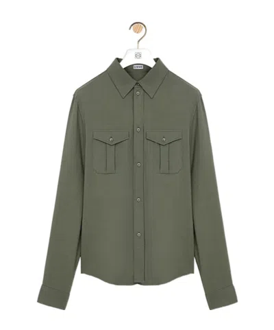 Loewe Shirt In Viscose Blend In Green