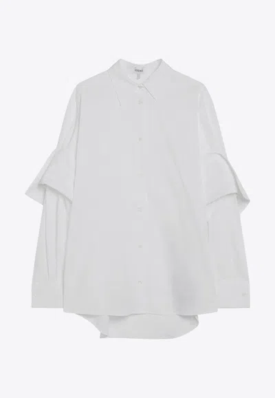 Loewe Shirt With Layered Long-sleeves In White