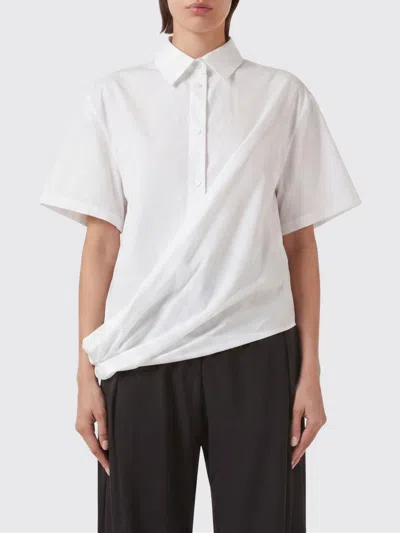 Loewe Short Sleeve Draped Shirt In White