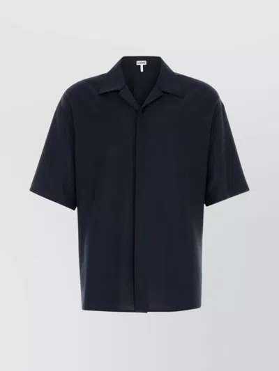Loewe Shirt Wool Short Sleeves In Blue