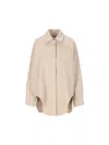 Loewe Women Wool And Cashmere Overshirt In Beige
