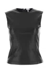 Loewe Women's Leather And Fabric Top In Black