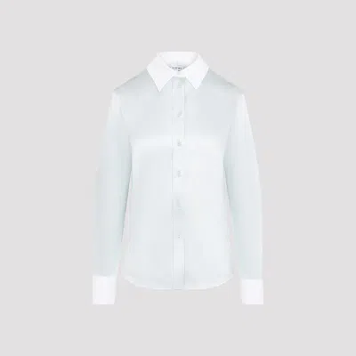 Loewe Long-sleeved Silk Shirt In Blue