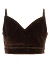 Loewe Velvet Denim Strappy Top In Coffeebean