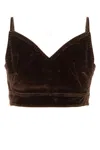 Loewe Velvet Denim Strappy Top In Coffeebean