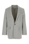 Loewe Single-breasted Wool Blazer In Gray