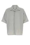 Loewe Lightweight Short Sleeve Wool Shirt In Gray
