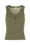 Loewe Silk Tank Top Featuring Ribbed Texture In Green
