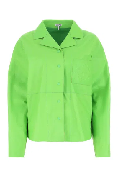 Loewe Fluo Green Leather Shirt