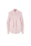 Loewe Womens Long-sleeve Intergrated-tie Cotton-poplin Shirt Pink In Pink