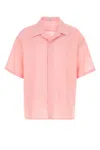 Loewe Wool-blend Short-sleeve Shirt In Pink
