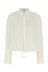 Loewe White Balloon-sleeve Silk Shirt In White