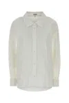 Loewe Long Sleeve Poplin Shirt With Back Pleat In White