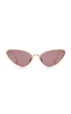 Loewe Shooting Star Cat-eye Metal Sunglasses In Brown