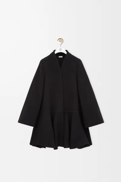 Loewe Short Coat In Wool And Cashmere Size:34 For Woman In Black