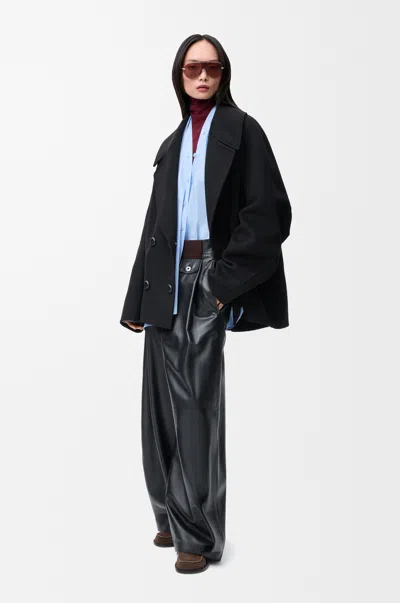 Loewe Short Coat In Wool Size:42 For Woman In Black