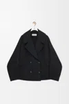 Loewe Wool Double-breasted Short Coat In Black