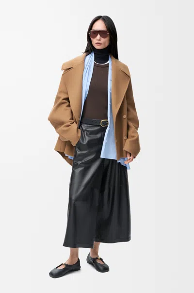 Loewe Short Coat In Wool Size:42 For Woman In Brown