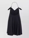 Loewe Short Dress With Halterneck And Open Back In Black