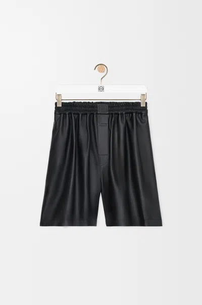 Loewe Shorts In Nappa Lambskin In Black