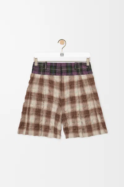 Loewe Shorts In Wool And Cotton In Brown